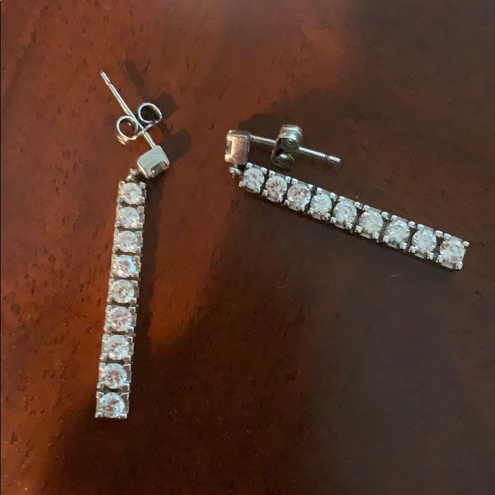 CZ drop earrings